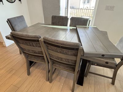 Grey Wood Dining Room Table