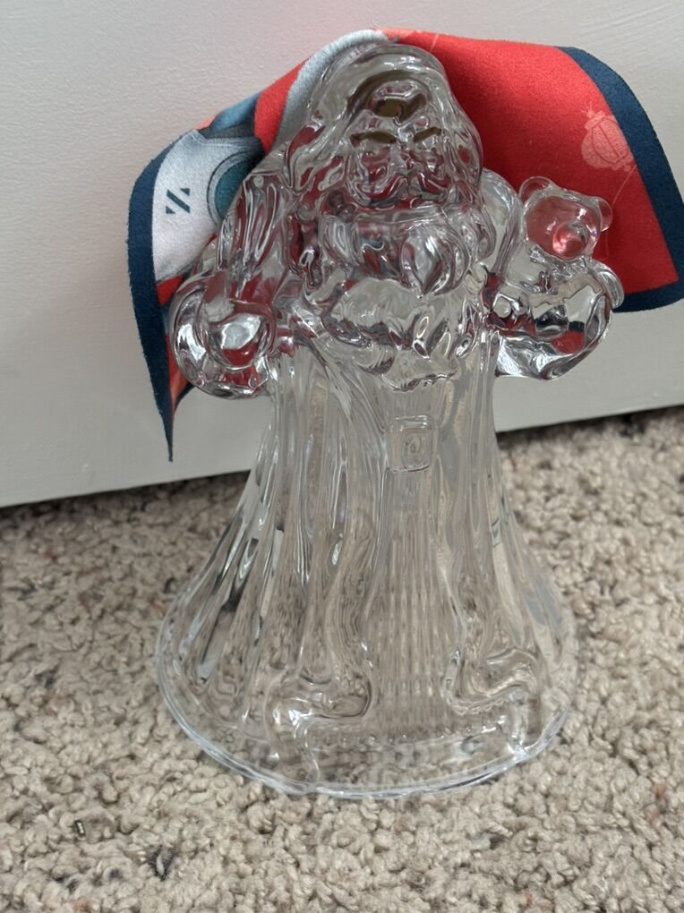Vintage Santa Claus Glass Candle Holder