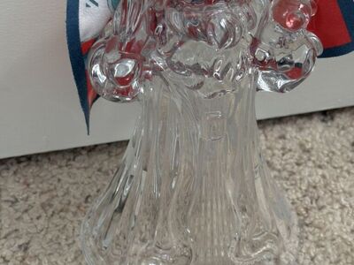 Vintage Santa Claus Glass Candle Holder