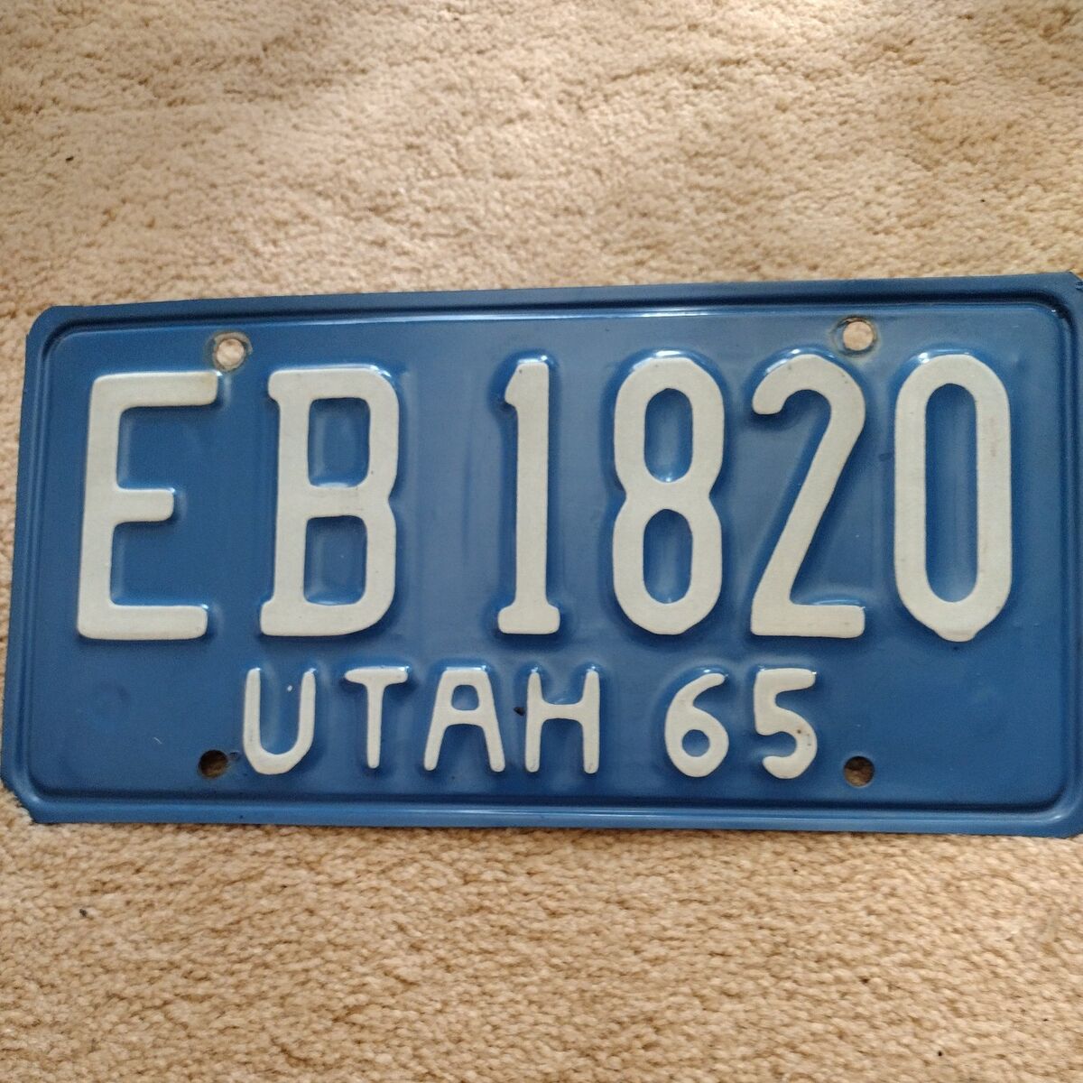 Utah Licence Plate 1965