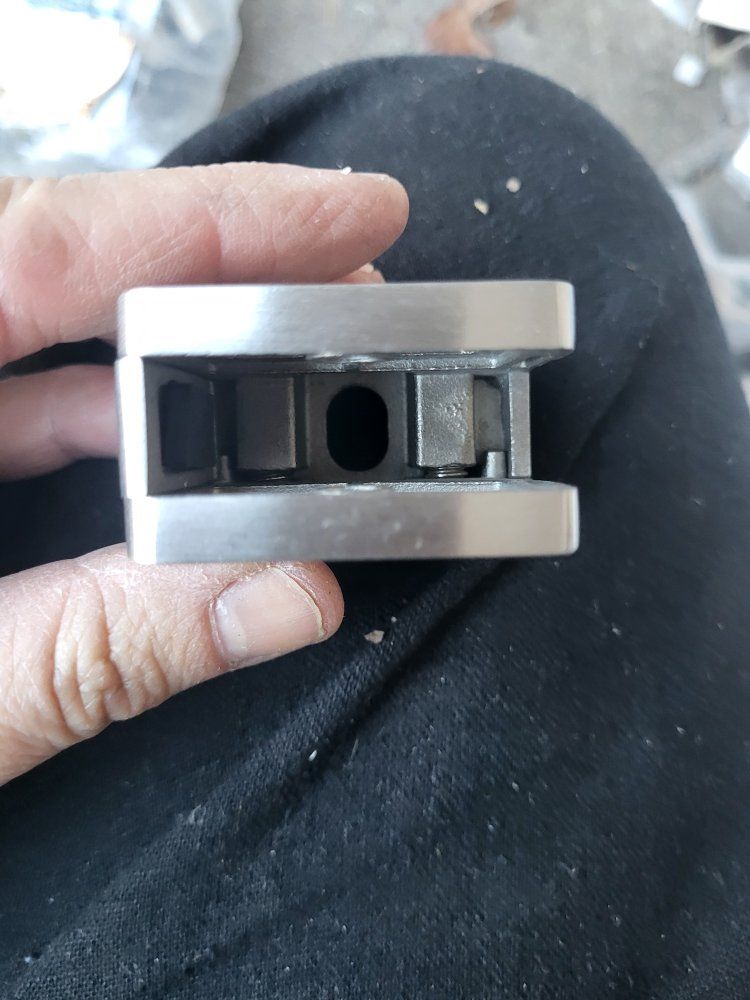 Stainless Steel Glass Clamp Bracket Mount for Railing Fence Balustrade Flat Back several boxes