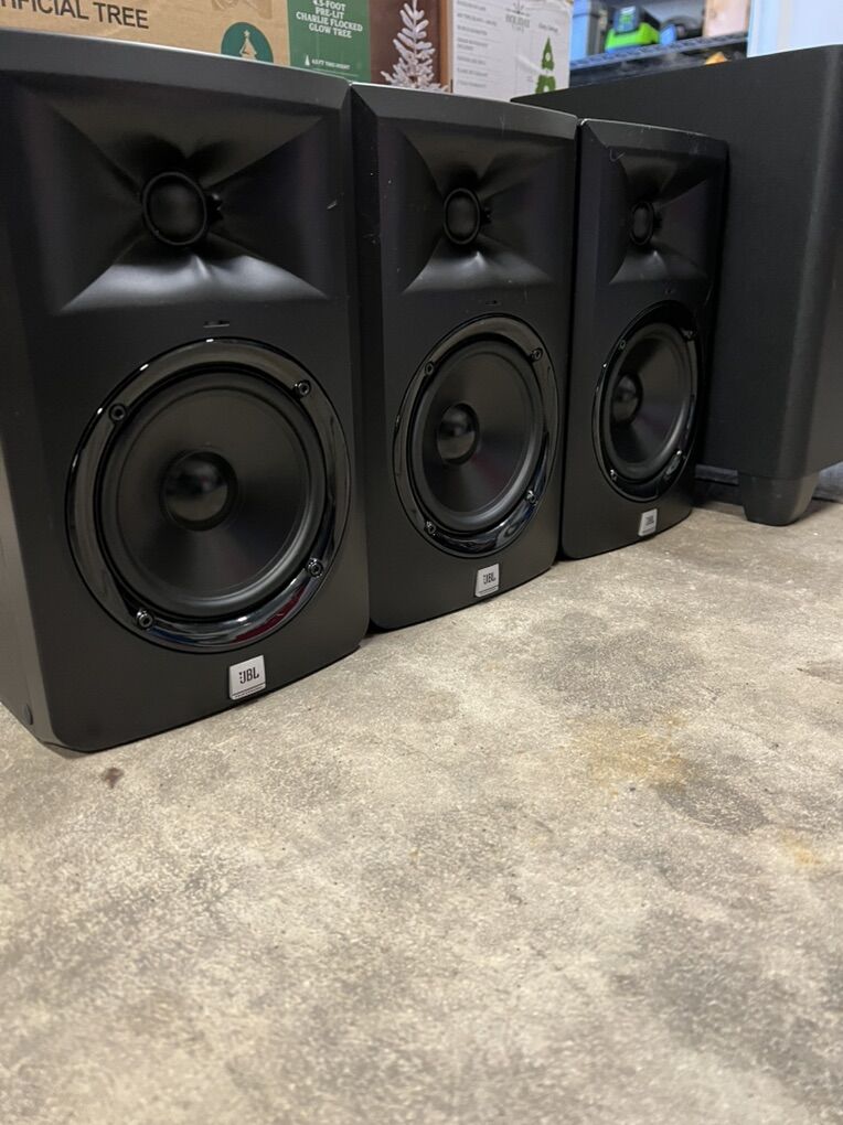 JBL Cinema SB400 Subwoofer and LSR305 Speakers