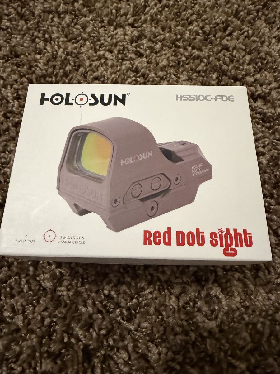 HOLOSUN HS510C-FDE Red Dot Sight - 2 MOA Dot & 65 MOA Circle, Solar Failsafe, Titanium Frame