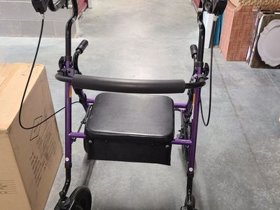 Purple Walker with Forearm Rests and Seat - Mobility Aid