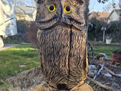 Chainsaw-carved Owl (#1)