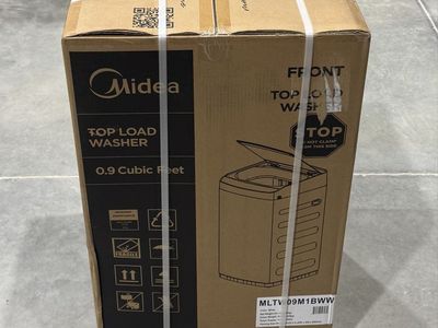 Midea MLTW09M1BWW Top Load Washer 0.9 Cubic Feet White For Traveling, Trailers & Apartments NEW IN BOX!