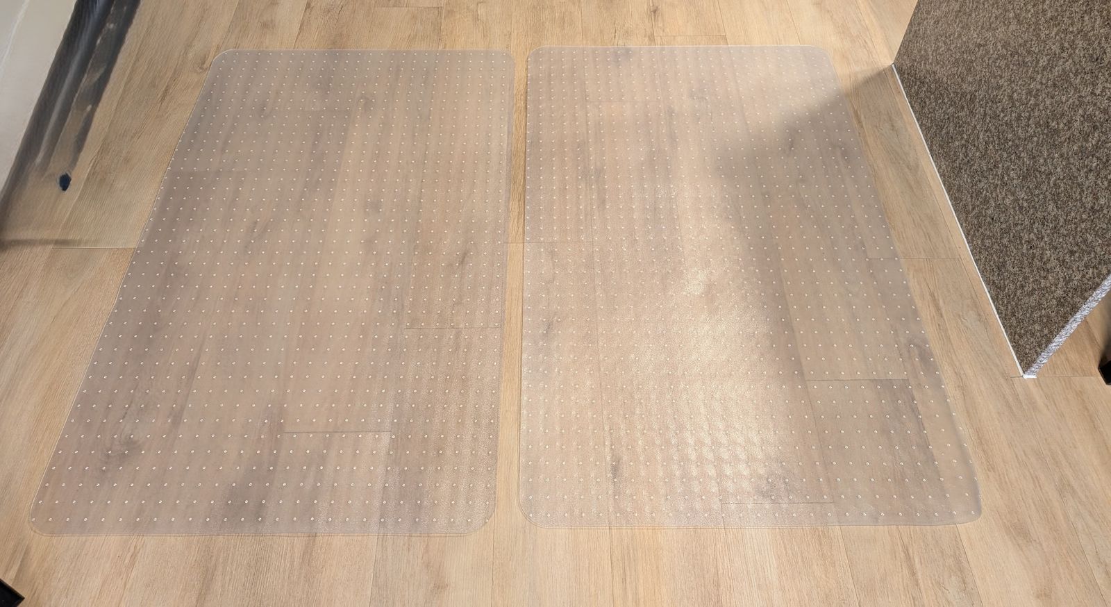 Set of 2 Plastic Office Floor Mats - For Carpet & Hardwood