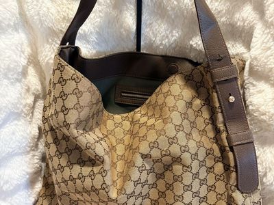 Brown GG Inspired Large Tote Bag NIB