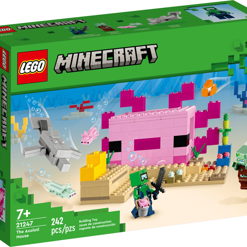 USED LEGO Minecraft The Axolotl House Building Toy Set 21247 - 242 pcs (No instructions)