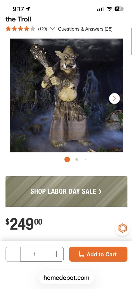 Home Depot 8 Ft Animated Troll Halloween Decoration