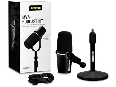 Shure MV7+ Dynamic Microphone with Desktop Stand and USB-C Cable