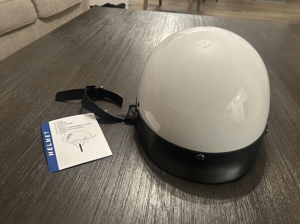 Vcan half shell motorcycle helmet nwt