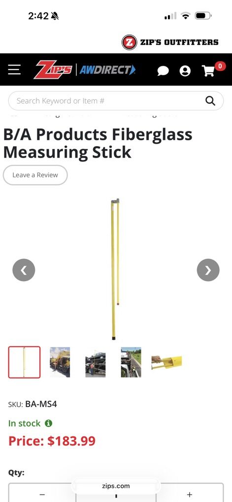 Fiberglass Measuring Stick