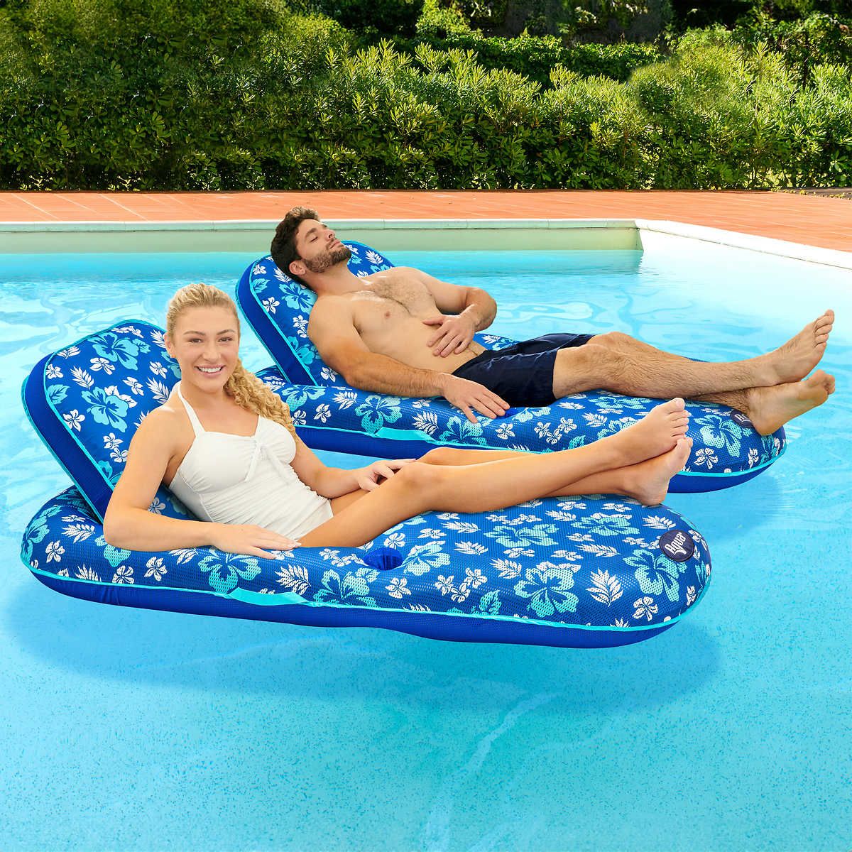 Aqua Luxury Inflatable Pool Recliner, 2-pack 1654583 #97164