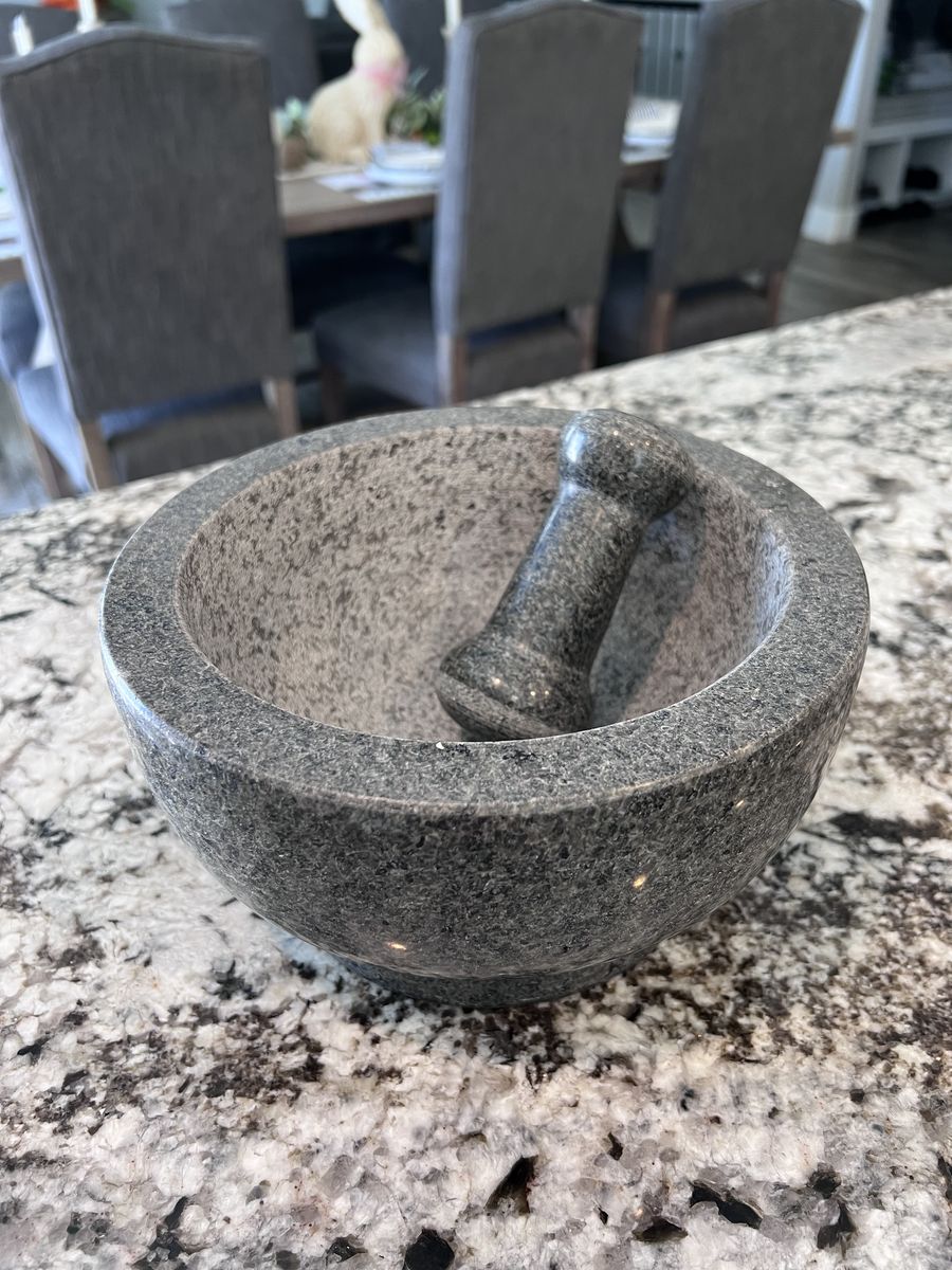 Black Granite 9 In Mortar and Pestle