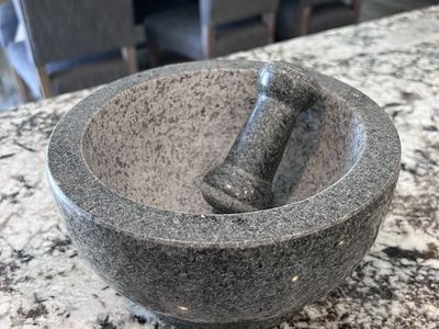 Black Granite 9 In Mortar and Pestle