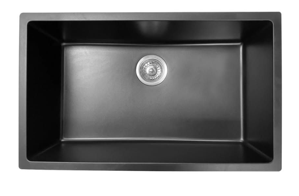 18", 27", 30" Black Quartz Undermount Sink