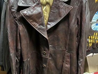 Robert Lewis Men's Vintage Brown Leather Coat Jacket Size 40 1960-70s