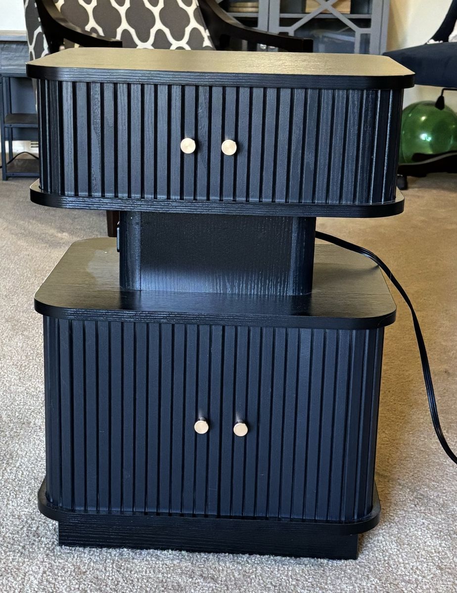 Nightstand with Built-In Charging Port & Hidden Storage – $40