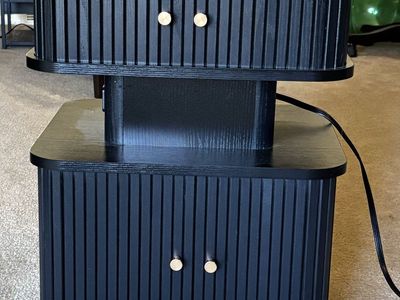 Nightstand with Built-In Charging Port & Hidden Storage – $40