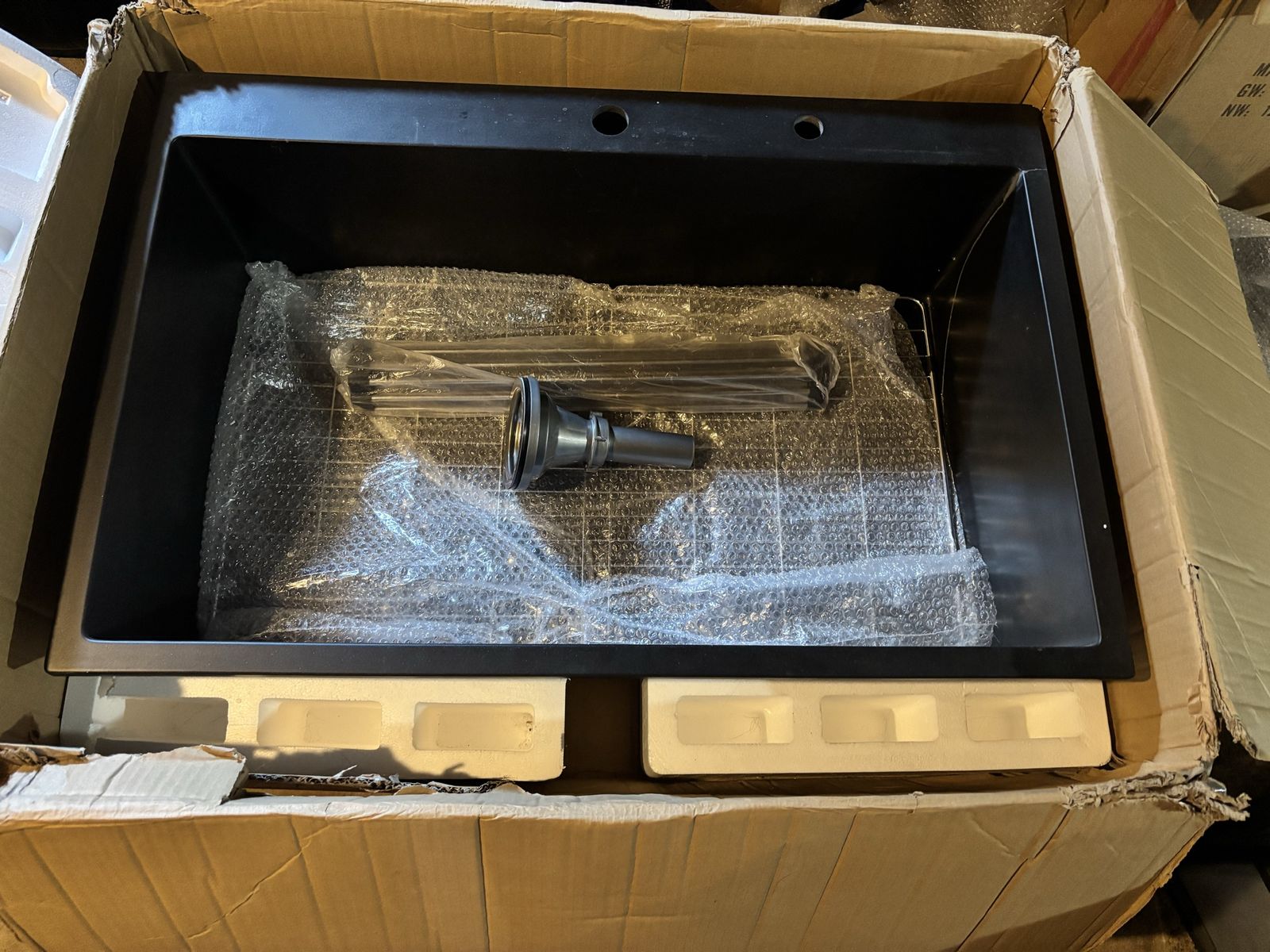 33" Black Granite/Quartz Composite Kitchen Sink – Dual Mount – Model iA332210GTMS (REPAIRED/AS-IS)