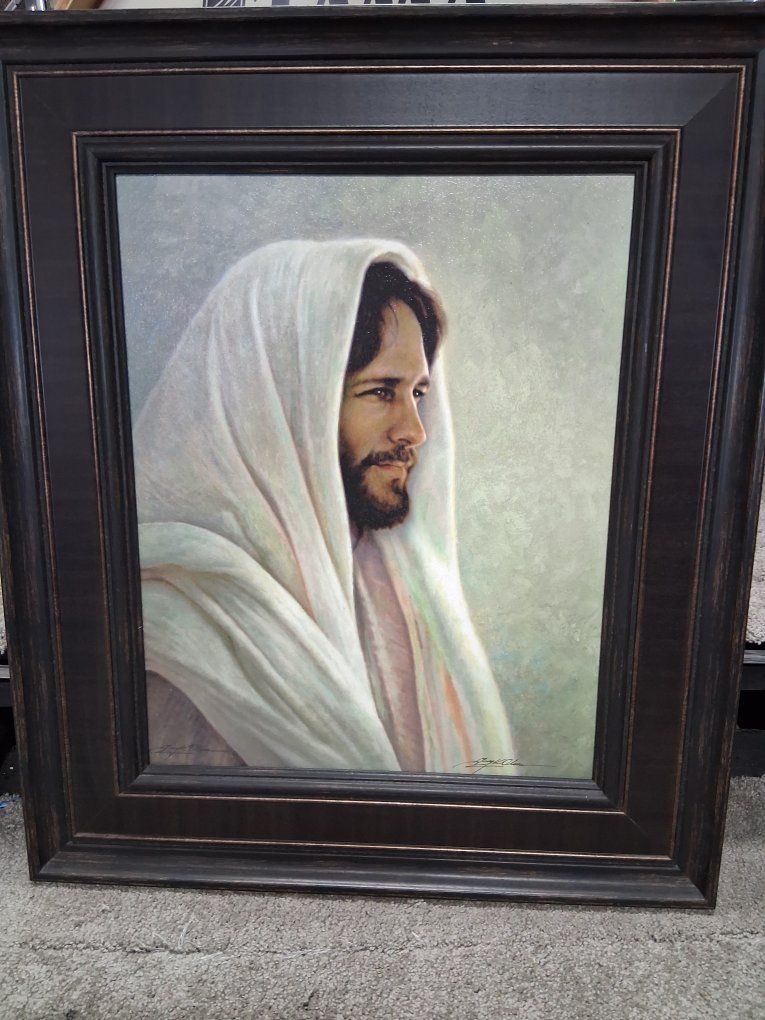 Bread of Life Large Signed Painting on Canvas Like New!