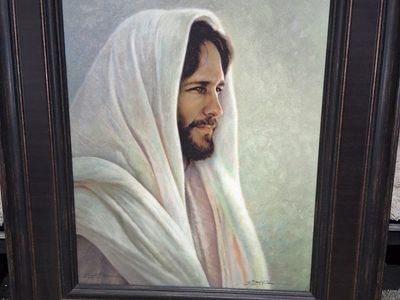 Bread of Life Large Signed Painting on Canvas Like New!