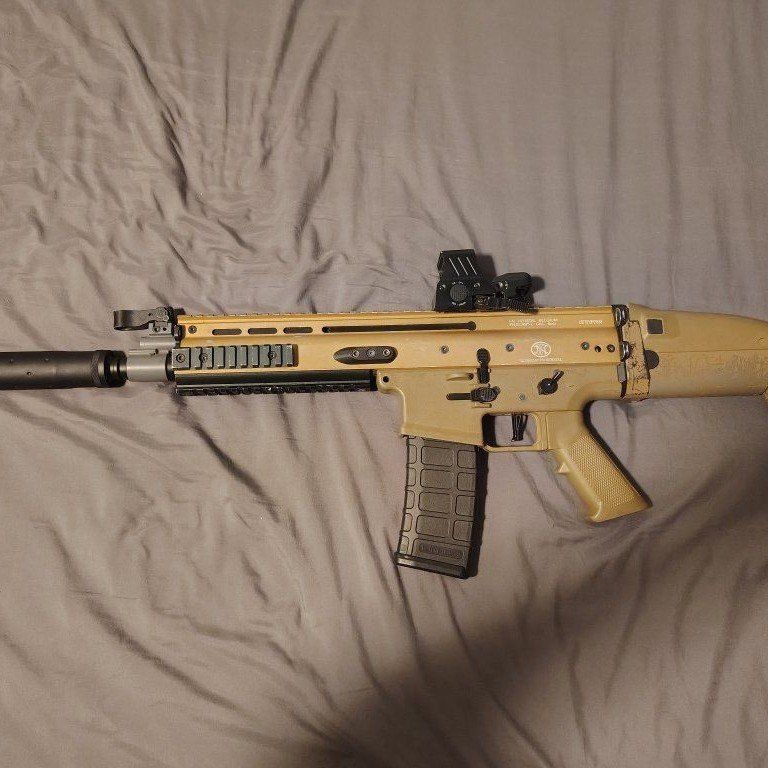 Cybergun / FN Herstal SCAR-L Airsoft Rifle with Optic and suppressor