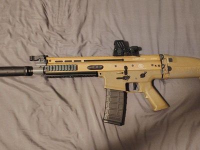 Cybergun / FN Herstal SCAR-L Airsoft Rifle with Optic and suppressor