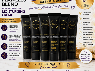 Bellami Flawless Blend Hair Extensions Moisturizing Crème 1oz Travel 6-Pack
