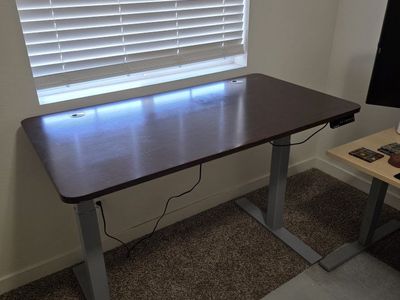 Autonomous Standing Desk with Dark Wood Laminate Top - Electric Height Adjustable Office Desk