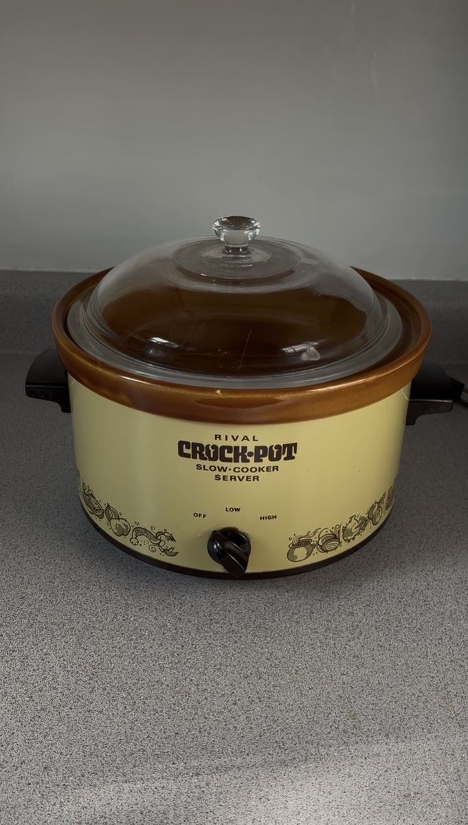 Vintage Rival Crock-Pot Slow Cooker Server w/ Glass Lid