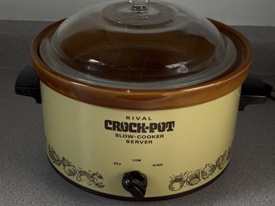 Vintage Rival Crock-Pot Slow Cooker Server w/ Glass Lid