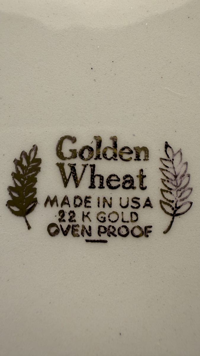 22k gold trim Vintage 1950s Homer Laughlin Golden Wheat China (set of 8) (48pcs)