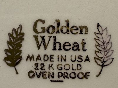 22k gold trim Vintage 1950s Homer Laughlin Golden Wheat China (set of 8) (48pcs)