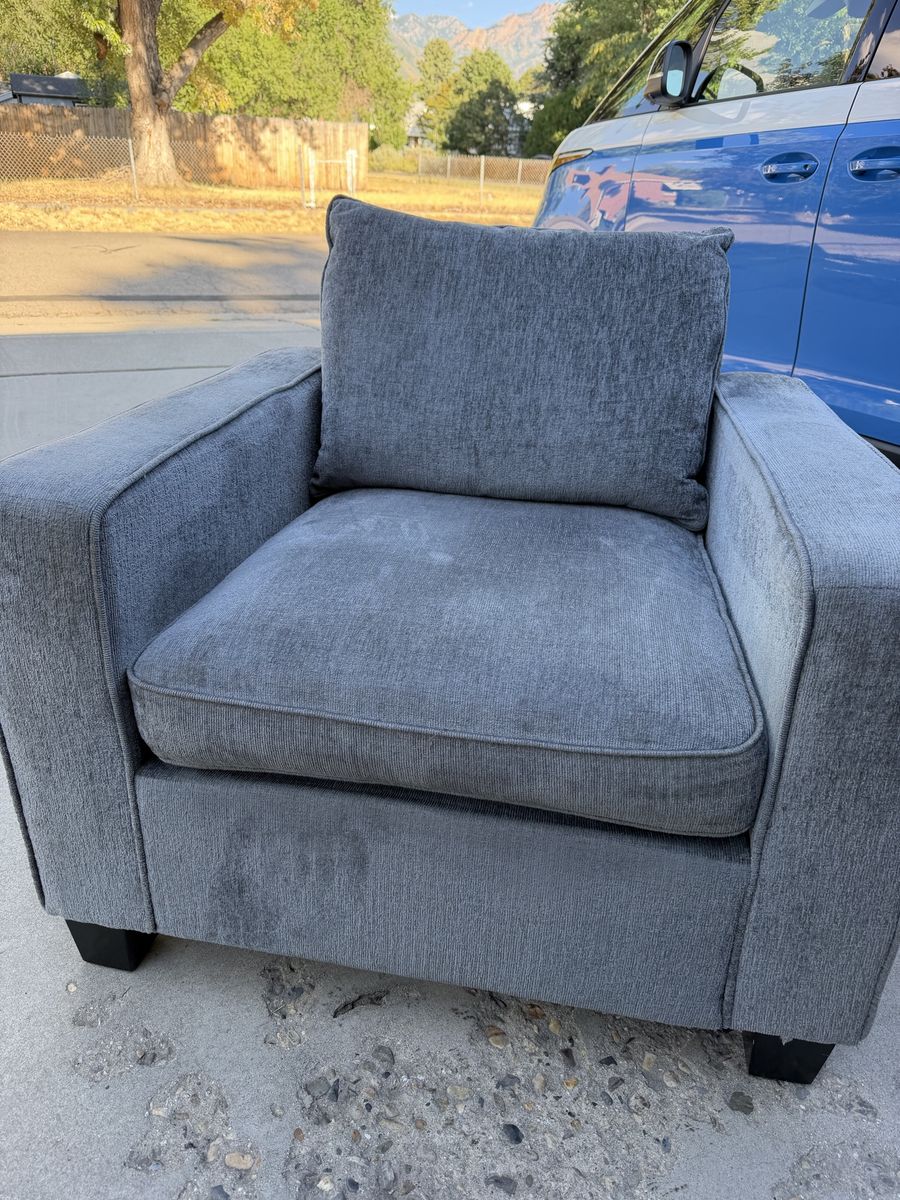 Gray Fabric Armchair Accent Chair