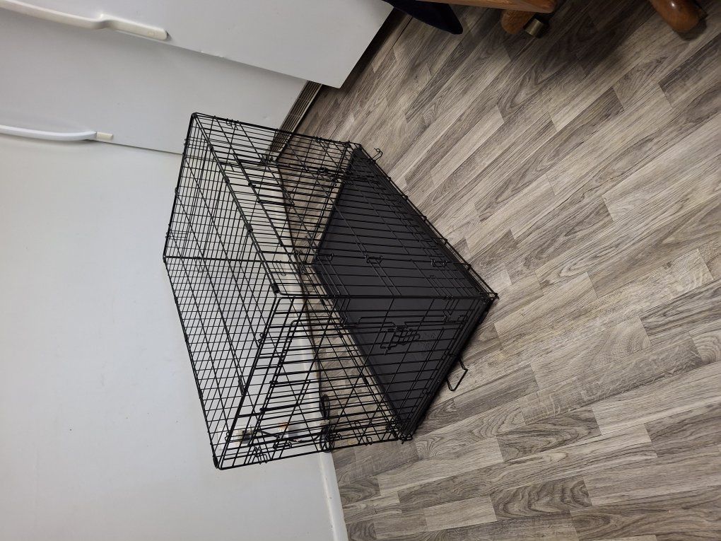 Medium size steel dog crate