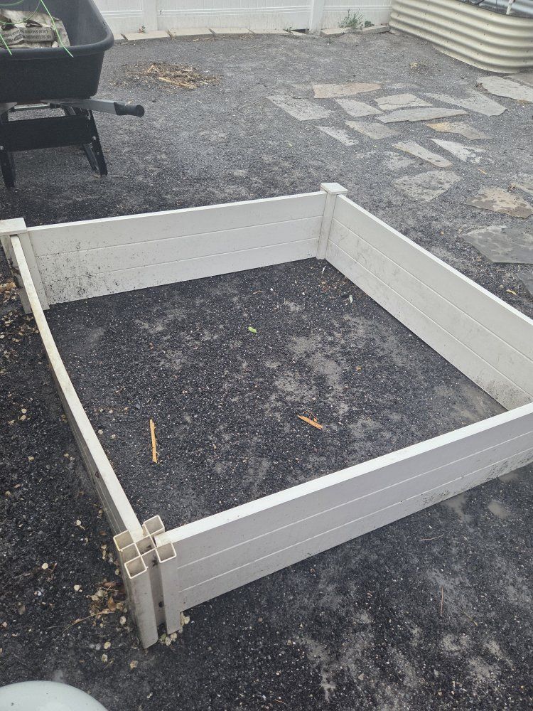 White Vinyl Raised Garden Bed Kit - Square Planter for Outdoor Gardening