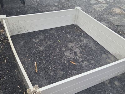White Vinyl Raised Garden Bed Kit - Square Planter for Outdoor Gardening