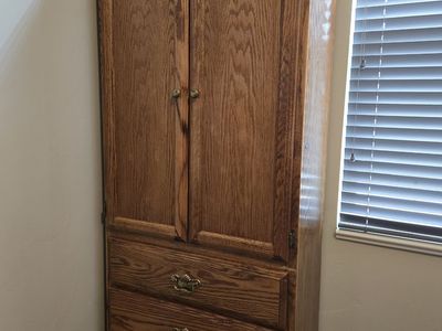 Wood Armoire with 3 drawers