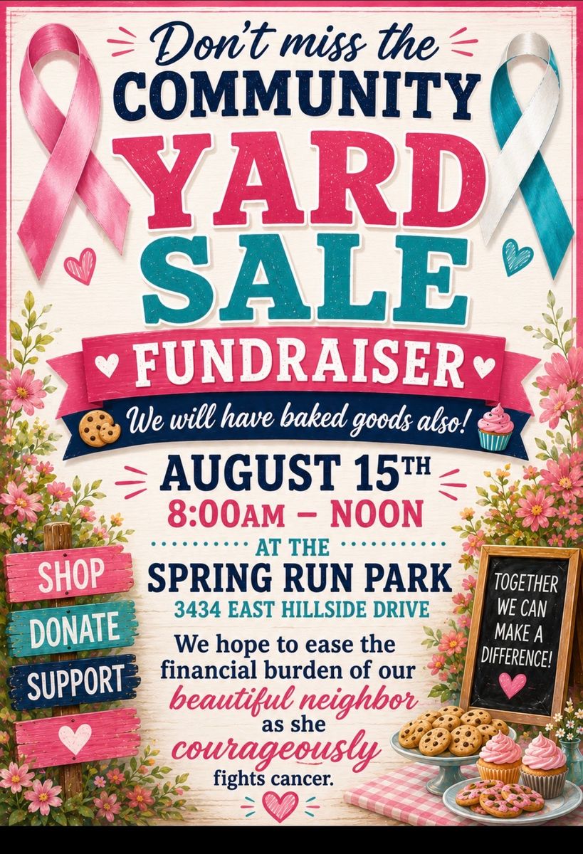 Community Yard Sale Fundraiser August 15th