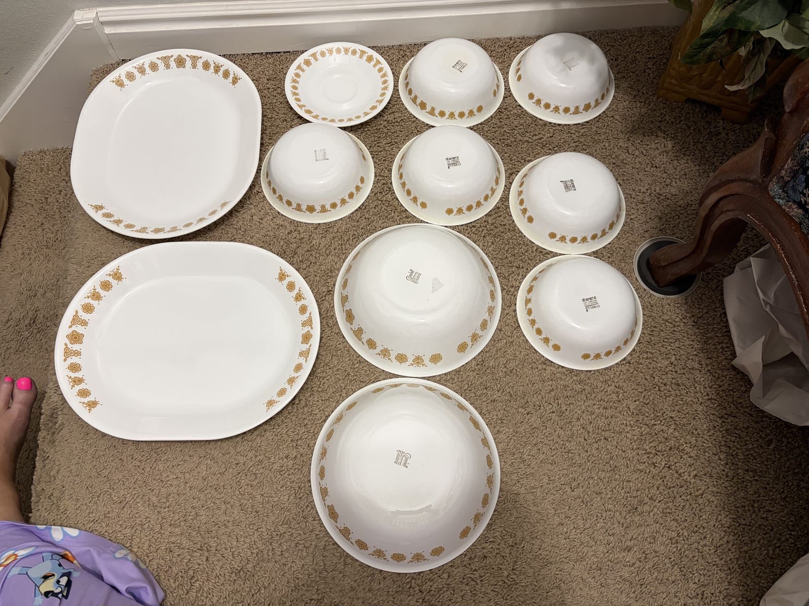 11 Piece Butterfly Gold Corelle