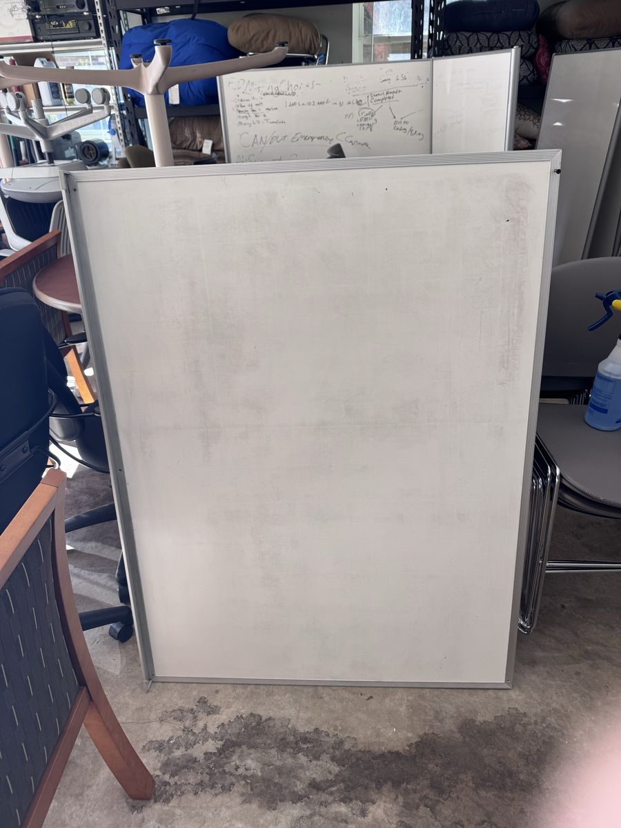 Large Whiteboard with Aluminum Frame - Used Dry Erase Board for Office or Home