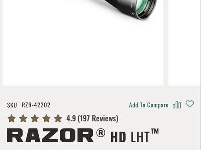 Vortex Razor HD LHT 4.5-22X50 FFP Rifle Scope - XLR-2 MRAD Reticle, 30mm Tube