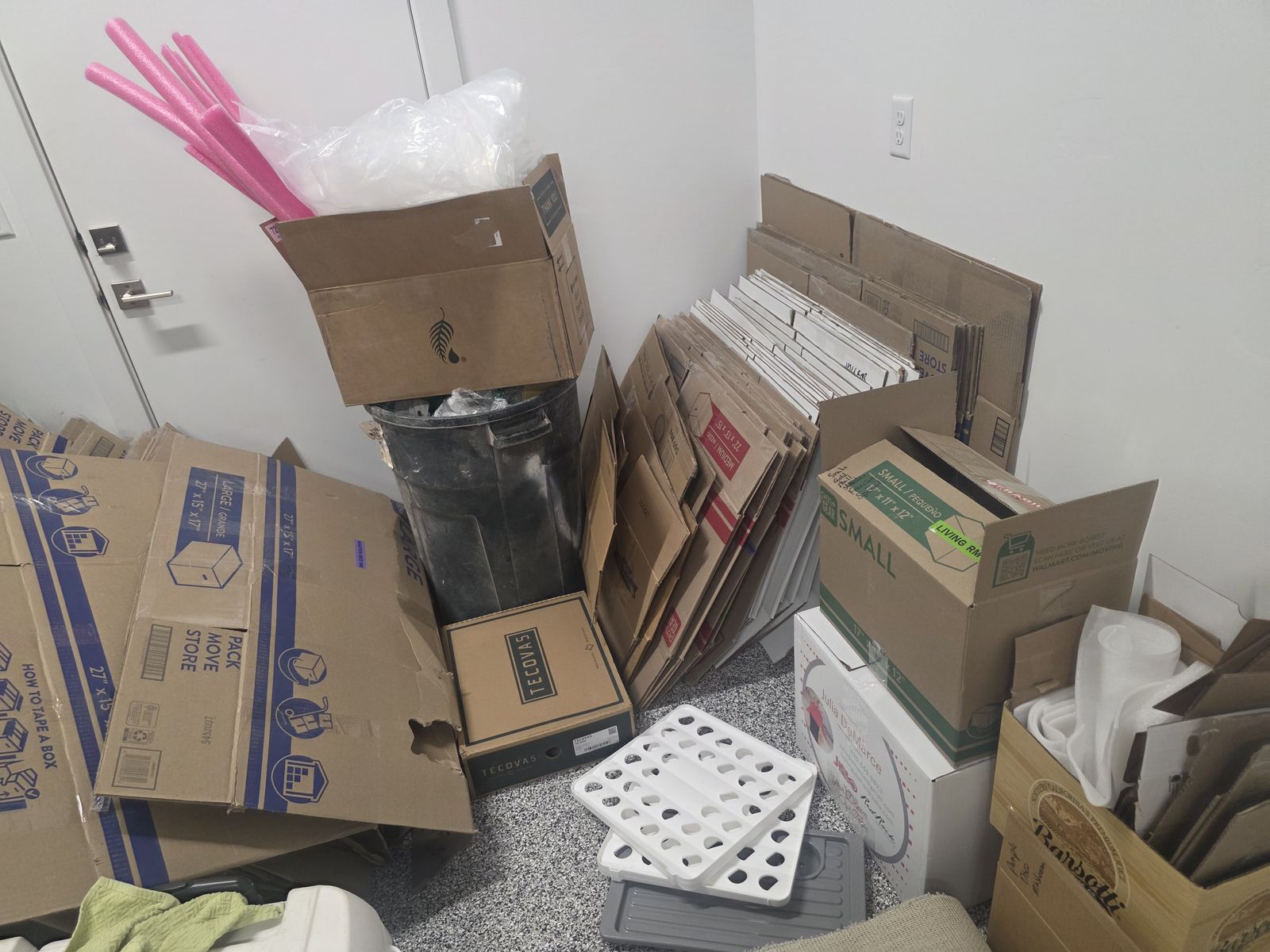 Moving boxes and supplies