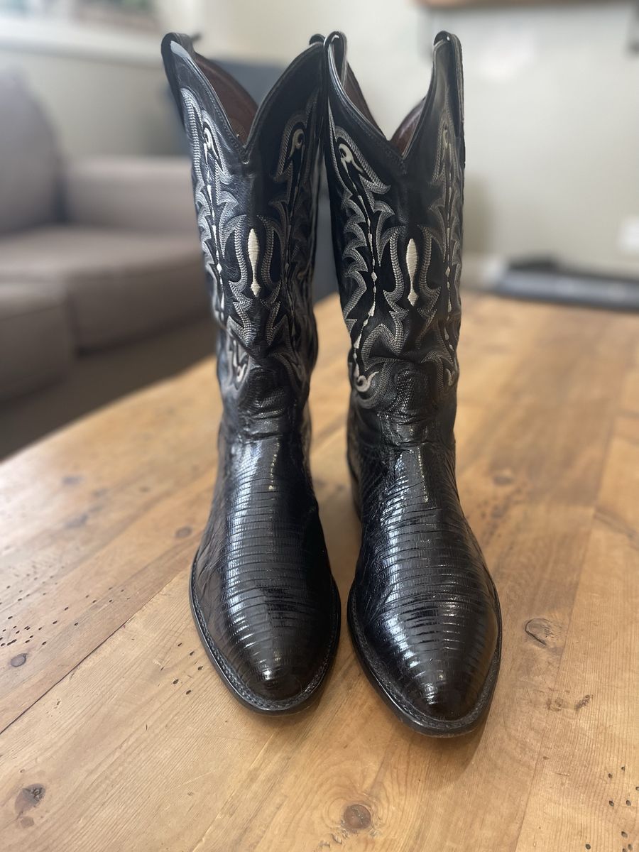 Tony Lama Lizard-Skin Boots - 12D