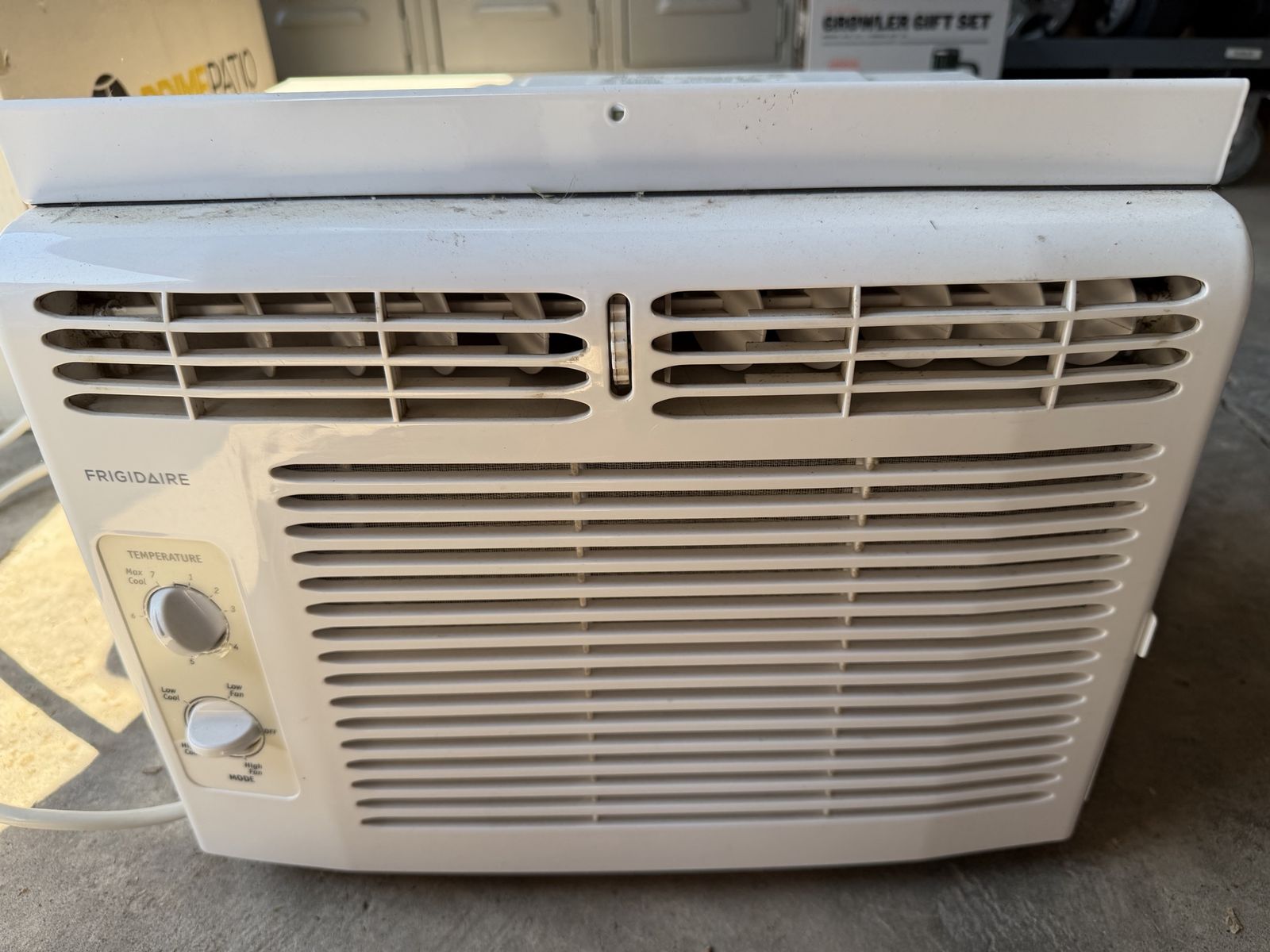 Frigidaire 5,000 BTU window air conditioner in good working condition.