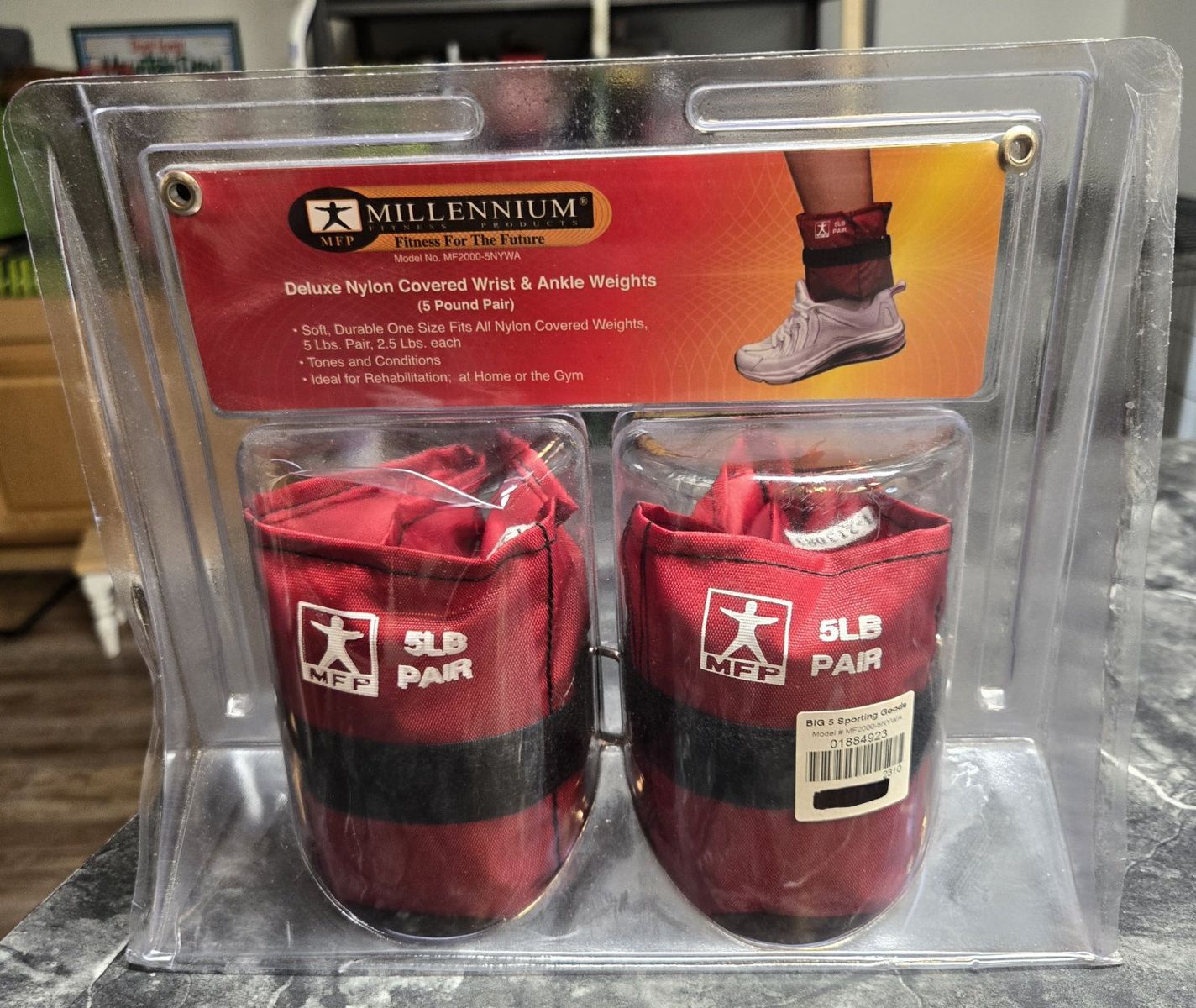 Millennium Fitness Deluxe Nylon Covered Wrist & Ankle Weights - 5 lb Pair (2.5 lbs each)