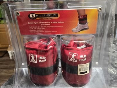 Millennium Fitness Deluxe Nylon Covered Wrist & Ankle Weights - 5 lb Pair (2.5 lbs each)