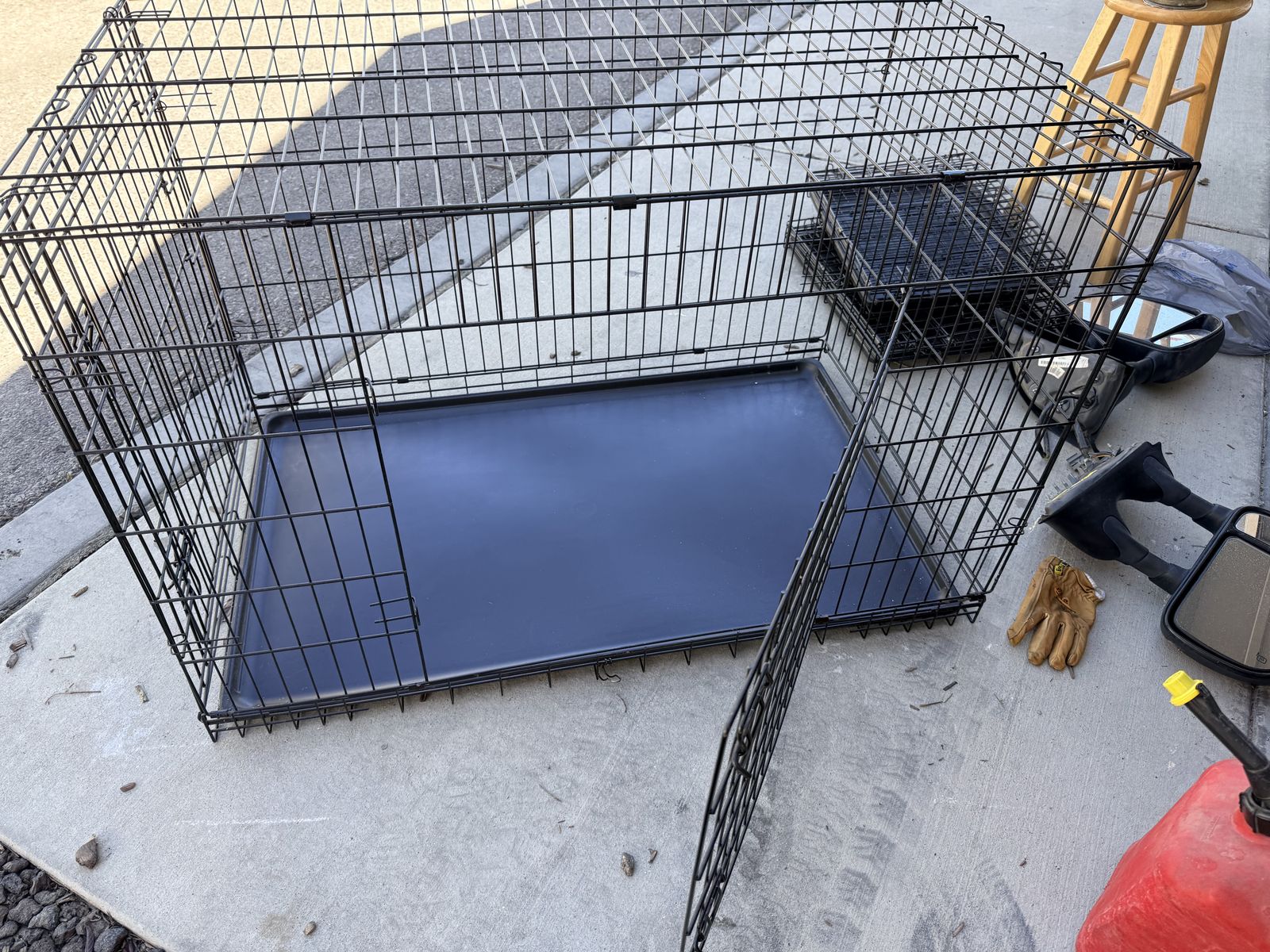 Dog Crates - 1 Large (48x30) and 2 Small (24x18) Metal Wire Kennels